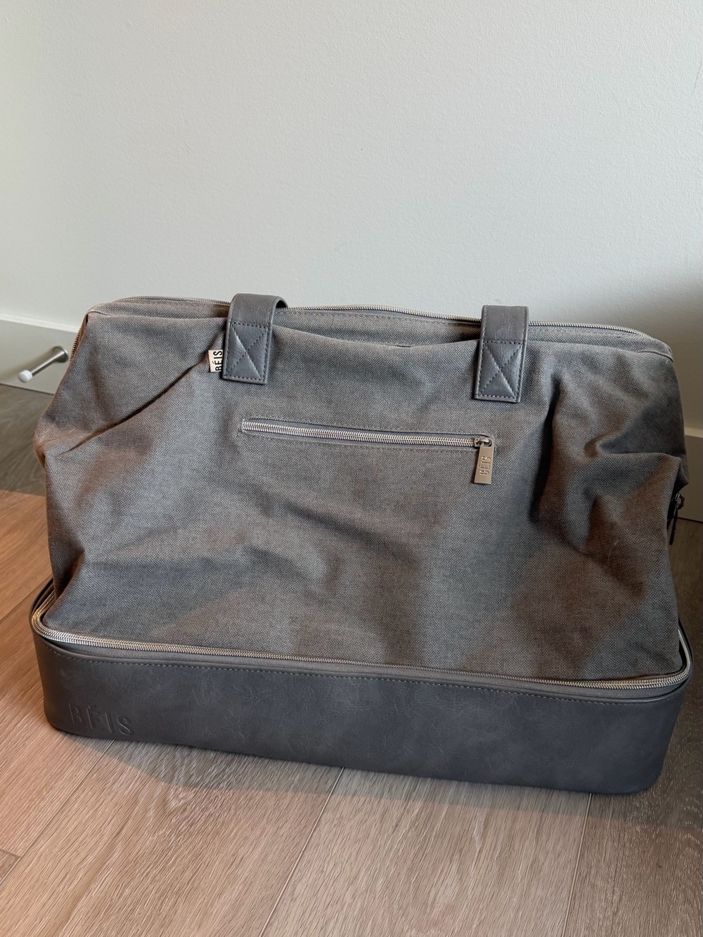 BEIS Gray Travel Duffel with Bottom Compartment